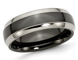 Men's Chisel 7mm Two-tone Titanium Wedding Band Ring